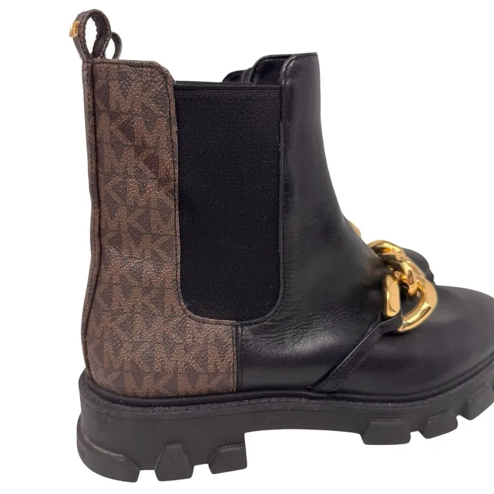 MICHAEL Michael Kors Women Scarlett Bootie Chelsea Boots chain Size 7.5